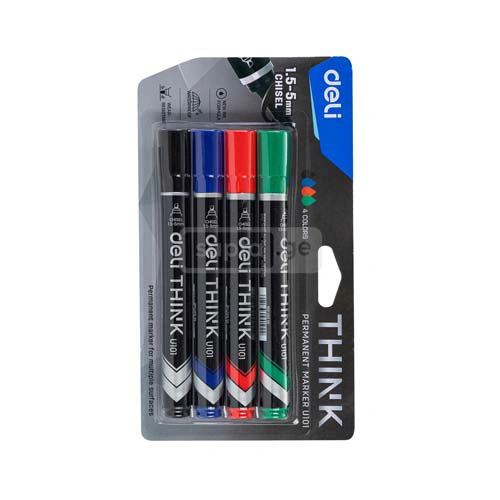 DELI-დელი THINK პერმანენტული მარკერი 4-ფერიანი შეკვრა EU10101